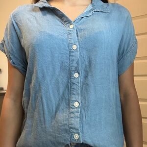 Casual Blue Button-Up Shirt